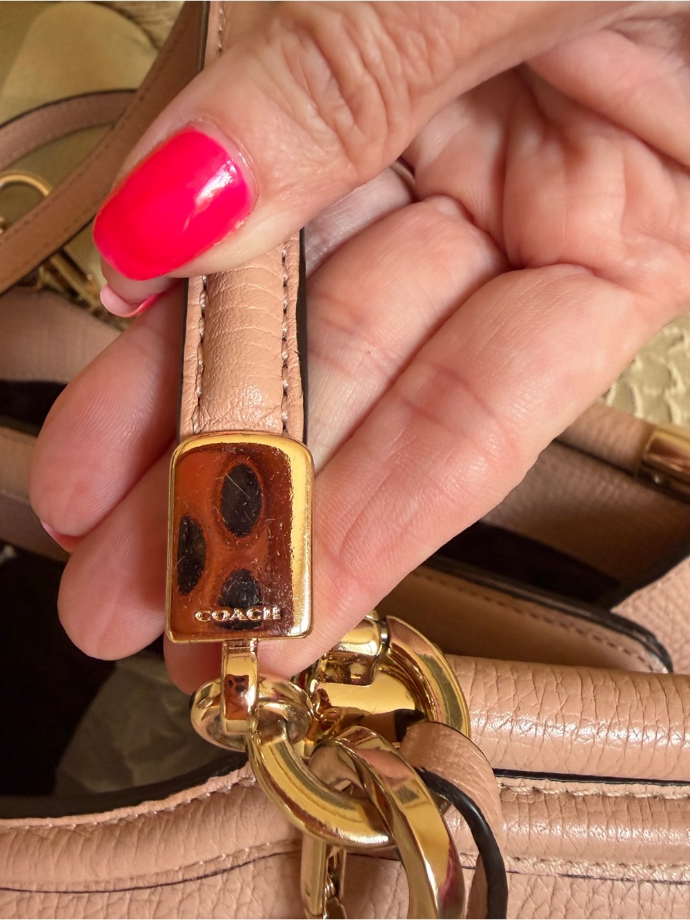 Coach Madison Phoebe Blush Pink Pebbled Leather Satchel with Gold-Tone Hardware - Picture 11 of 12